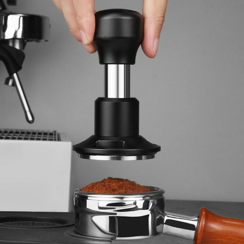 51/58.5mm Impact Espresso Tamper, Spring-Loaded Constant Force, Stainless Steel Barista Tool for Home & Pro