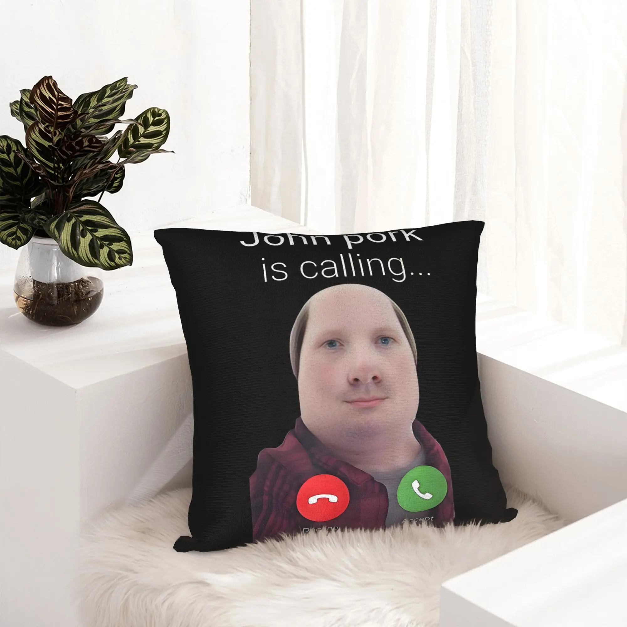 John Pork Internet Cushion Cover 40x40cm  Is Calling Velvet Nordic Pillow Cases Home Decoration