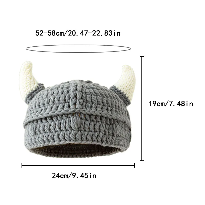 Lustige Wintermütze Damen Herren Rollenspiel Anime Wollmütze Kreative süße Horn Strickmütze reine handgemachte Wintermütze Mädchen Jungen Mütze – Detail 1