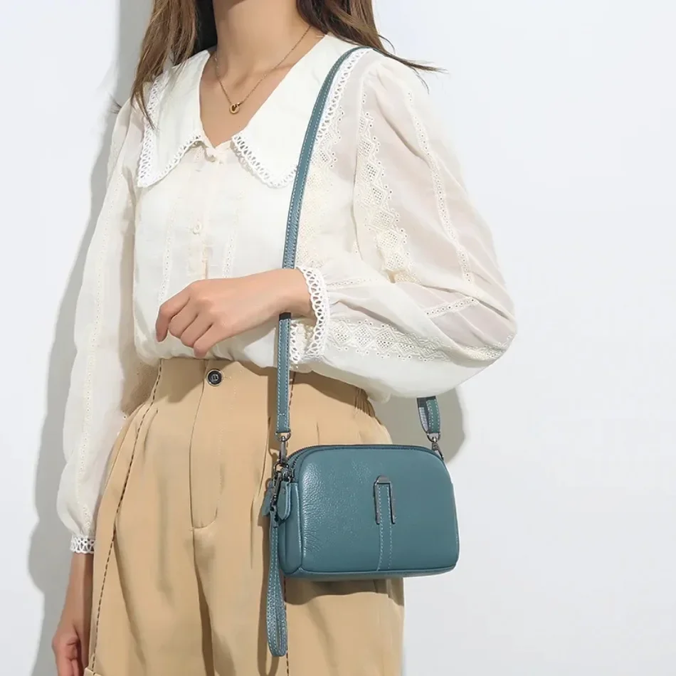 Genuine Leather Shoulder Bag Luxury Women\'s Handbags Bag for Woman 2024 Female Clutch Phone Bags Casual Crossbody Messenger Bags