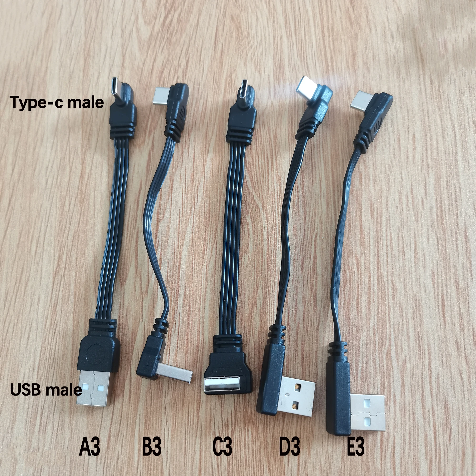 10CM30CM0.5M1M Flaches Flexibles Gerades & Auf- & Abwärts & Links & Rechts Angewinkeltes 90-Grad-USB-Stecker auf Typ-C-Stecker Lade- und Datenkabel – Detail 3