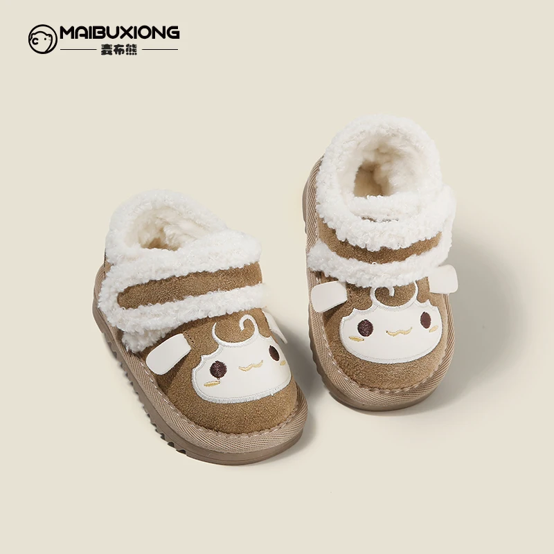 

Детская обувь для малышей, хлопковая обувь на подкладке, замшевые короткие сапоги, зимняя детская обувь для мальчиков, теплая обувь для девочек