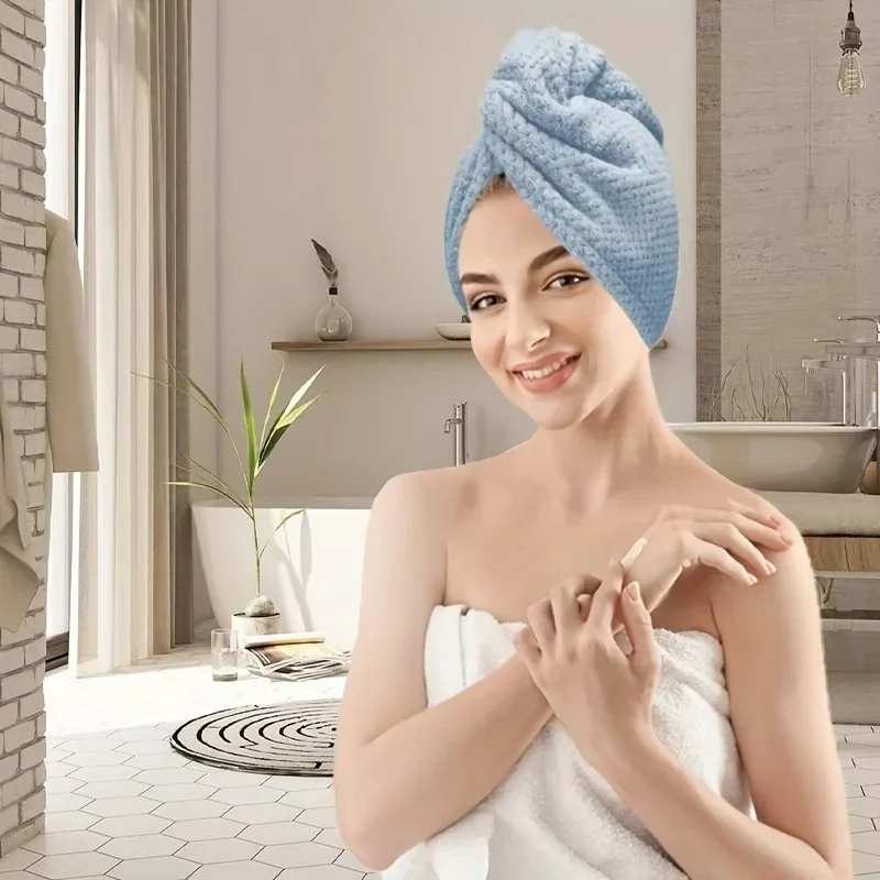 Women's Quick-Dry Hair Towel Wrap Compatible for Thick/Curly Hair -High-Absorbency Microfiber Turban,Post-Swim&Shower Hair Dryin view 3