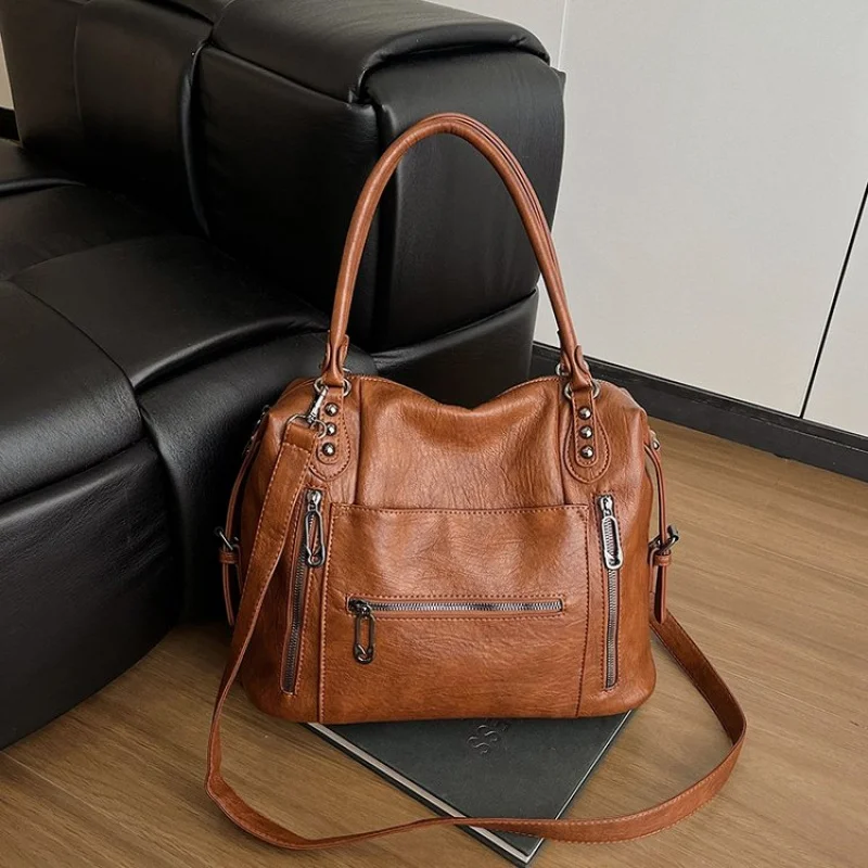 

Popular Elegant Leather Messenger Bag Crossbody Shoulder For Women Ladies Handbags Tote Luxury Brand