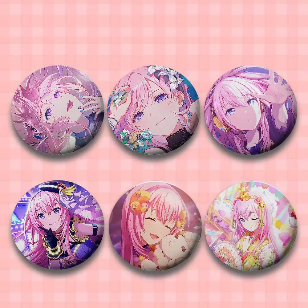 Megurine Luka insignias de dibujos animados hojalata broche de botón suave insignia de Metal accesorios de joyería personalizados sombrero bolsa solapa