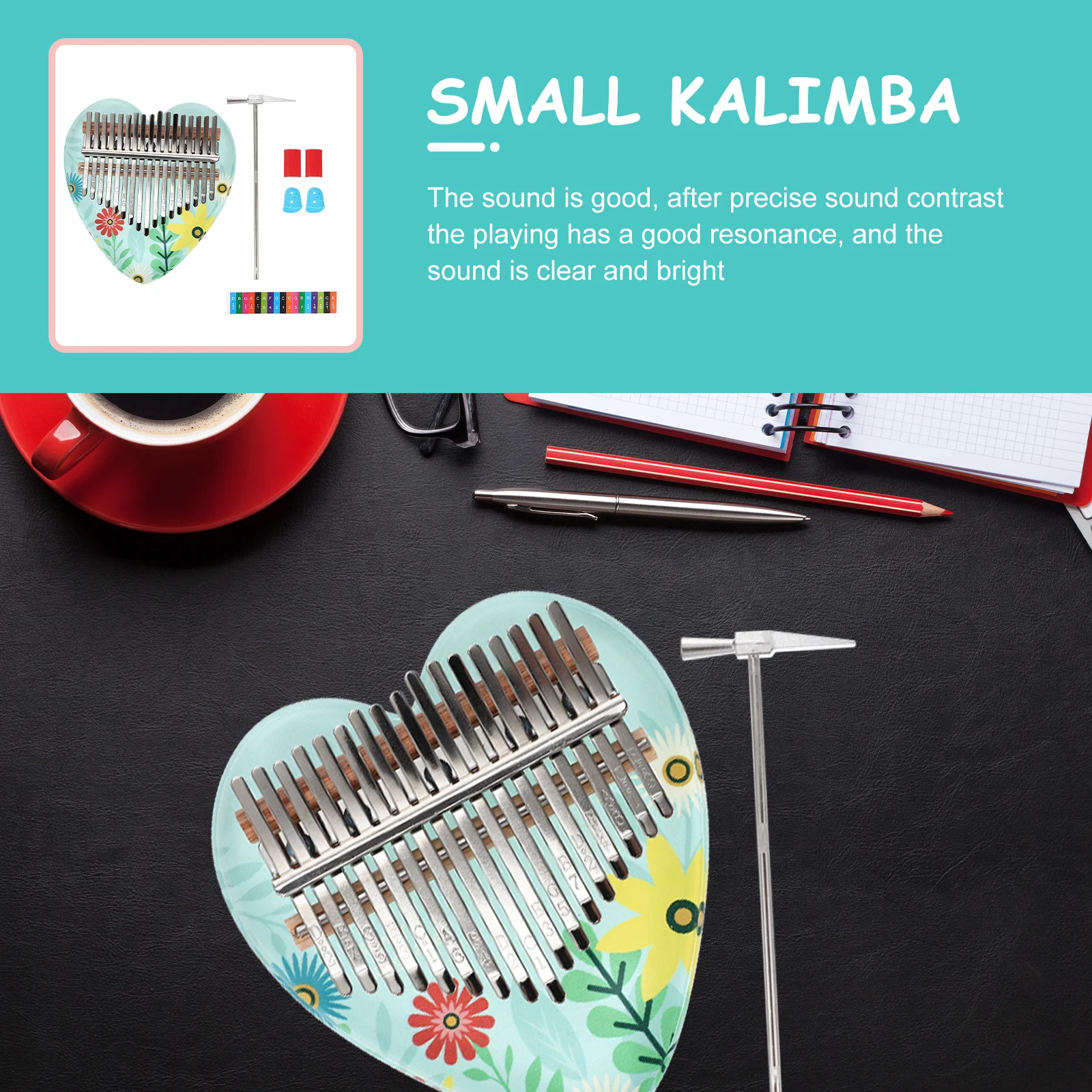 

17-Tone Kalimba Thumb Piano For Beginners Portable Finger Instrument Small Music Tool Crystal Design Decorative Musical