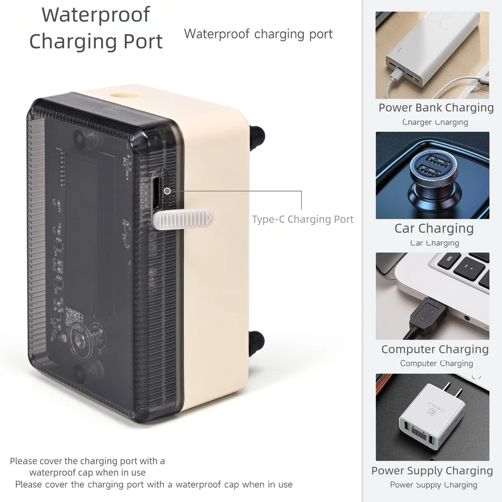 

Portable Air Pump Fish Tank Aerator For Outdoor Fishing Oxygen Pump 5-220V Charging 12-24H Runtime + 2L/min High Airflow