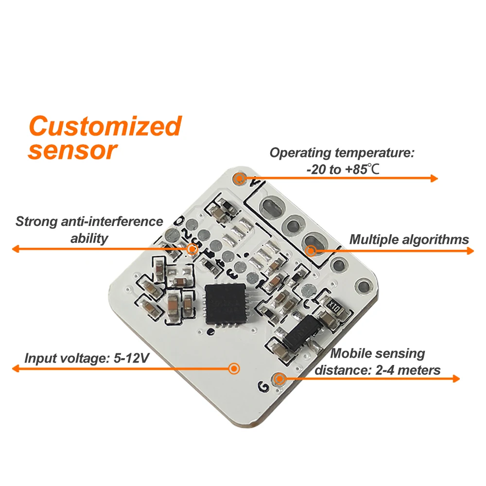 50PCS 2-4M Induction Radius Microwave Radar Sensor Module For Heights Up 3M Installation Motion Position Sensors For Induction L