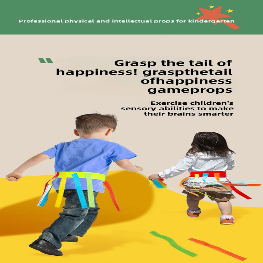 

5 Straps Kids Funny Outdoor Game Catching Tail Training Equipment Sport Toys for Children Adult Kindergarten Boys Girls Teamwork