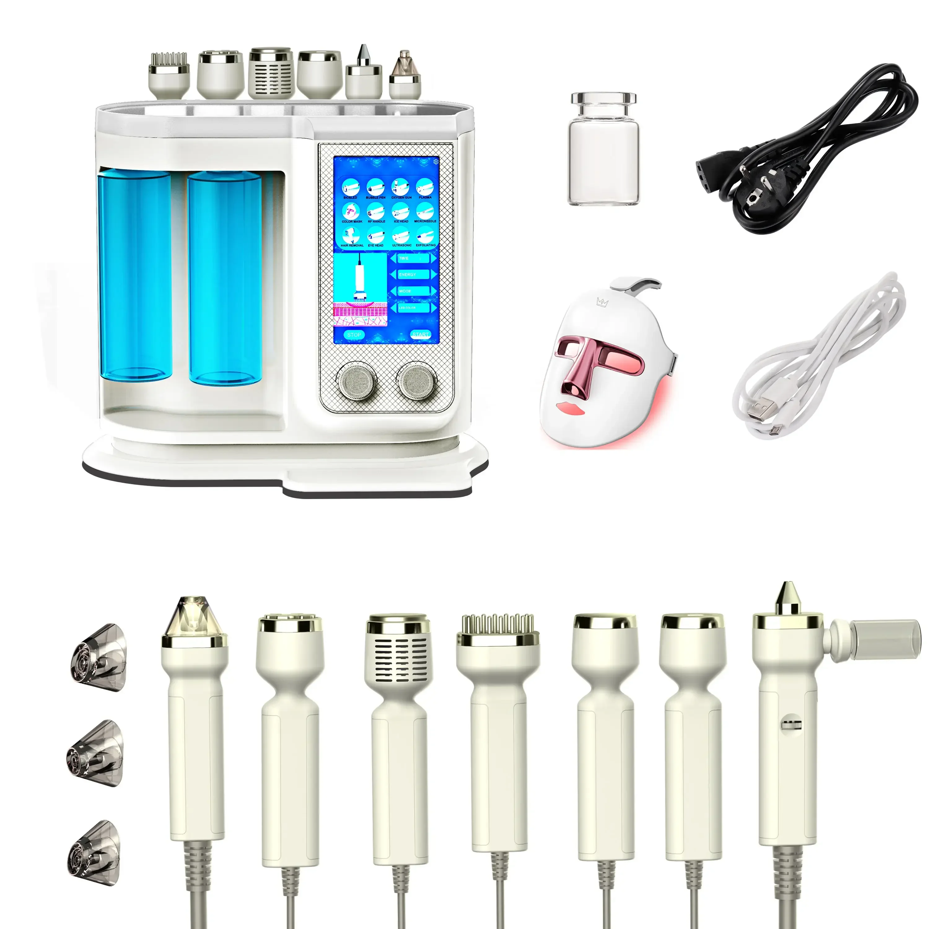 2025 7 in 1 portable skin treatment hydra dermabrasion machine effective facials blackhead cleaning equipment with 7 colors led