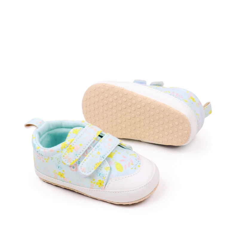 Baby Girls Spring and Autumn Baby Walking Shoes Small Broken Flowers Soft Bottom Non-slip Sports Shoes