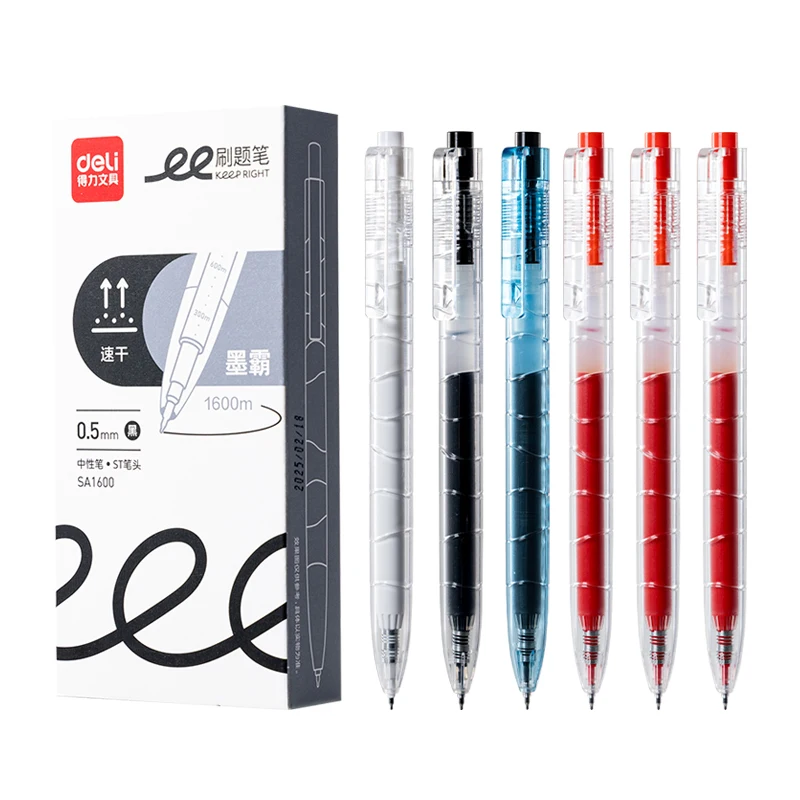 ديلي 3/6/9 قطعة 0.5 مللي متر الحبر الأسود الحبر الأحمر التجفيف السريع هلام أقلام مدرسة طالب اللوازم المكتبية القرطاسية توقيع القلم هدية #2