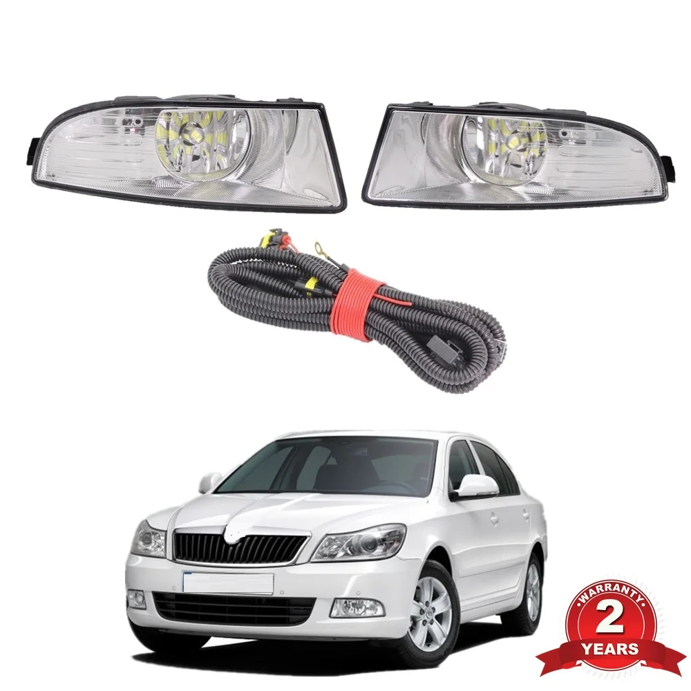 Światła LED do samochodu Skoda Octavia A5 A6 2009 2010 2011 2012 2013 Przednie światła przeciwmgielne LED z żarówkami / przewody akcesoria samochodowe