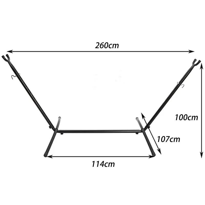 Outdoor Camping Swing Hammock Frame Portable Metal Hammock Stand Iron Floor Bracket Removable Folding Indoor Outdoor Furniture