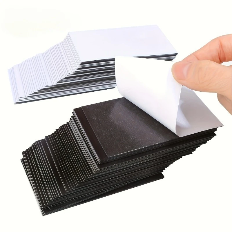 49PCS Flexible Magnetic Stickers, Self Adhesive Magnets for Fridge Wall Glass, No Residue, Removable Temporary Adhesive Board view 5