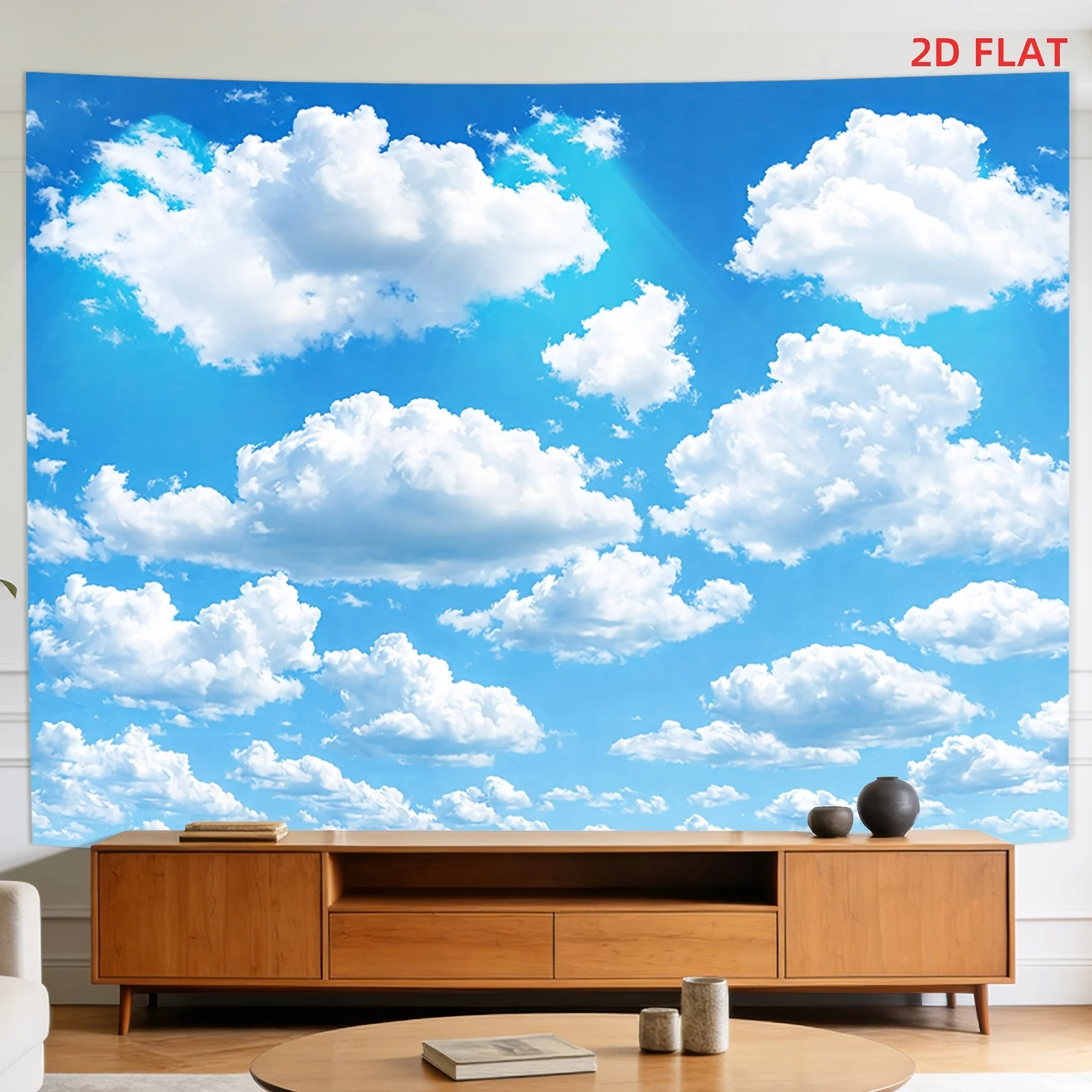 Stunning Blue Sky Cloud Tapestry Wall Art Large Decorative Canvas Print for Modern Living Room Home Decor Nursery Sky Nature Bac