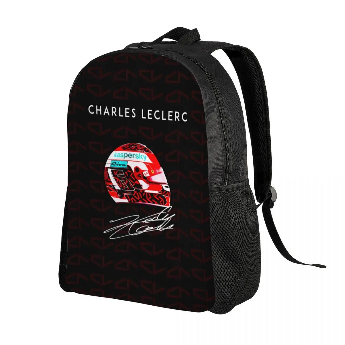 Custom LEC16 Racing Driver Signature Number Laptop Backpack Men Women Casual Bookbag for School College Student Motorsports Bags