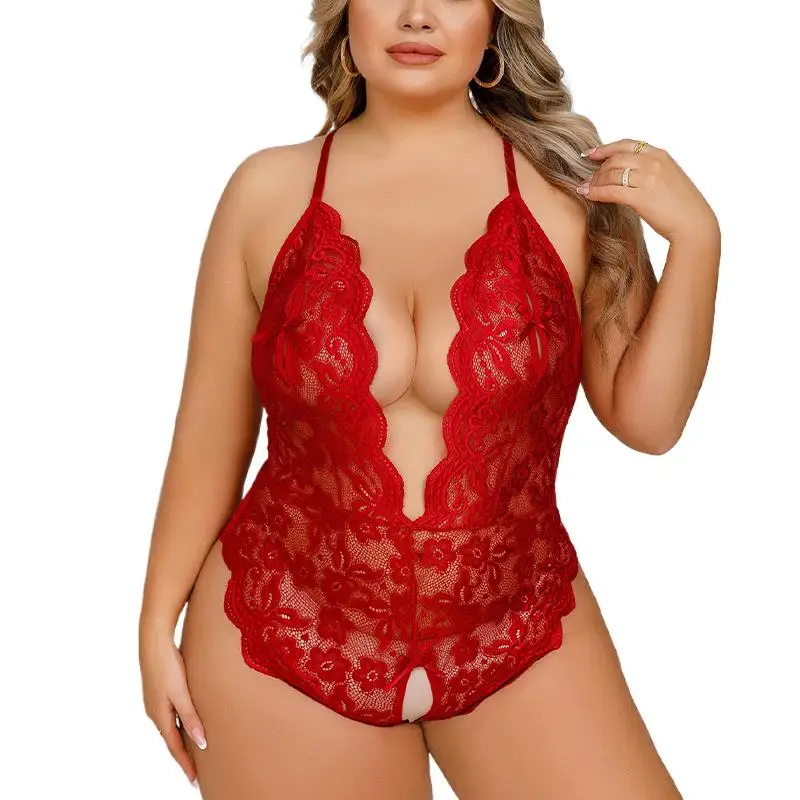 핫 플러스 사이즈 이국적인 패션 바디 슈트 원피스 바디 섹시한 Mujer Mas Vendidos Bodys Para Mujer 레이스 투명한 잠옷