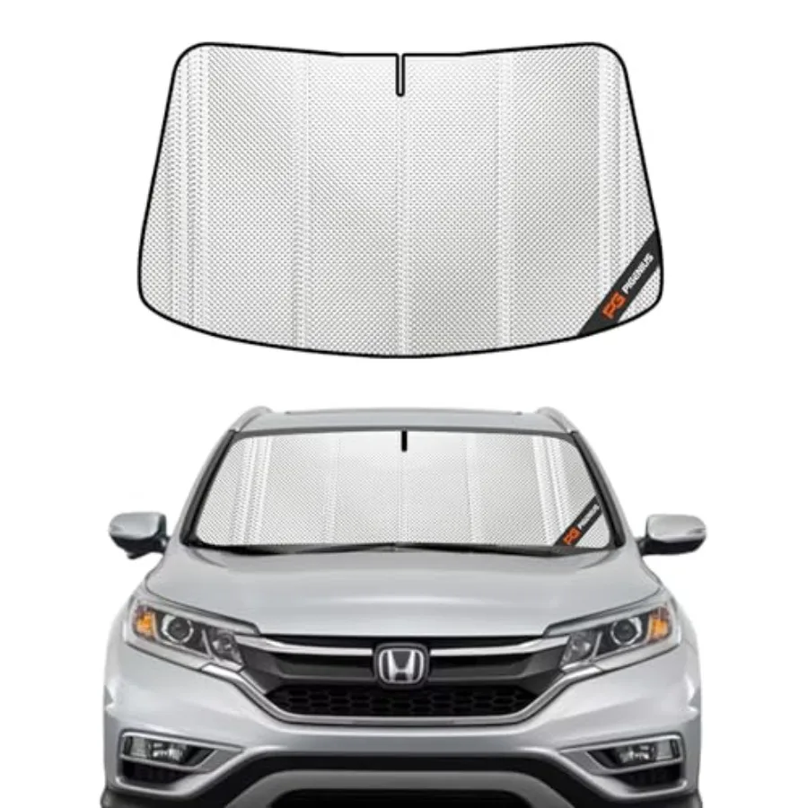 

Windshield Sun Shade for Honda CRV 2012-2016 Full Coverage Rearview Mirror Shade in Black with Ultimate Protection