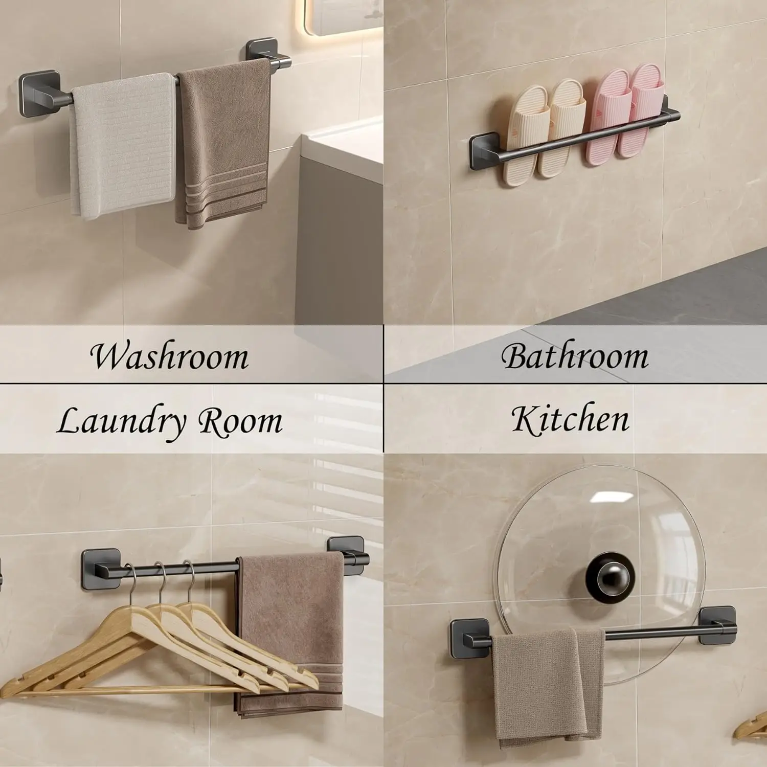 1PC Bathroom Accessories Set Wall Mount Hand Towel Bar Rack Toilet Robe Hanger Bathroom Shelves Organizer and Storage