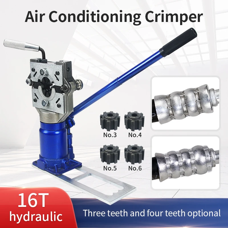 Automotive Air Conditioning Hose Crimper Lightweight A/C Service Crimping Tool Universal Manual Hose Crimper Kit