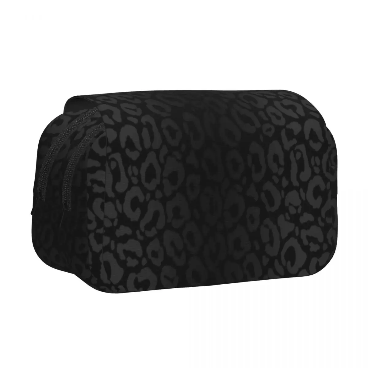 Black Leopard Print, Cheetah Skin Pencil Case Pencil Pouch Hard Shell Leather Big Capacity Pen Box Pencil Bag for Studen Gifts