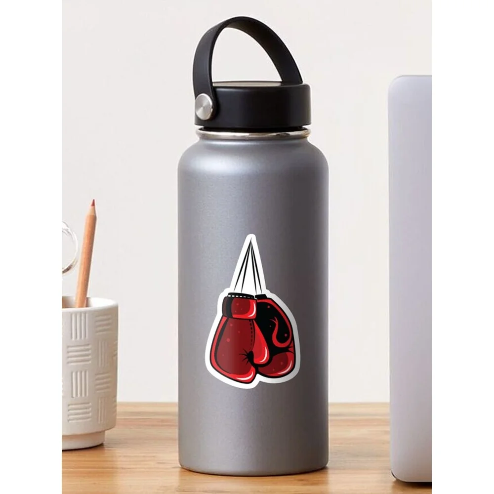 Red boxing gloves Sticker for Laptop Decor Bedroom Car Cute Cartoon Art Fashionable Public Suitcase