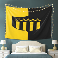 1pc Peñarol Logo Tapestry - Durable, Wrinkle-Resistant Soft Polyester Wall Hanging with Historical Quote, Ideal for Home Decor