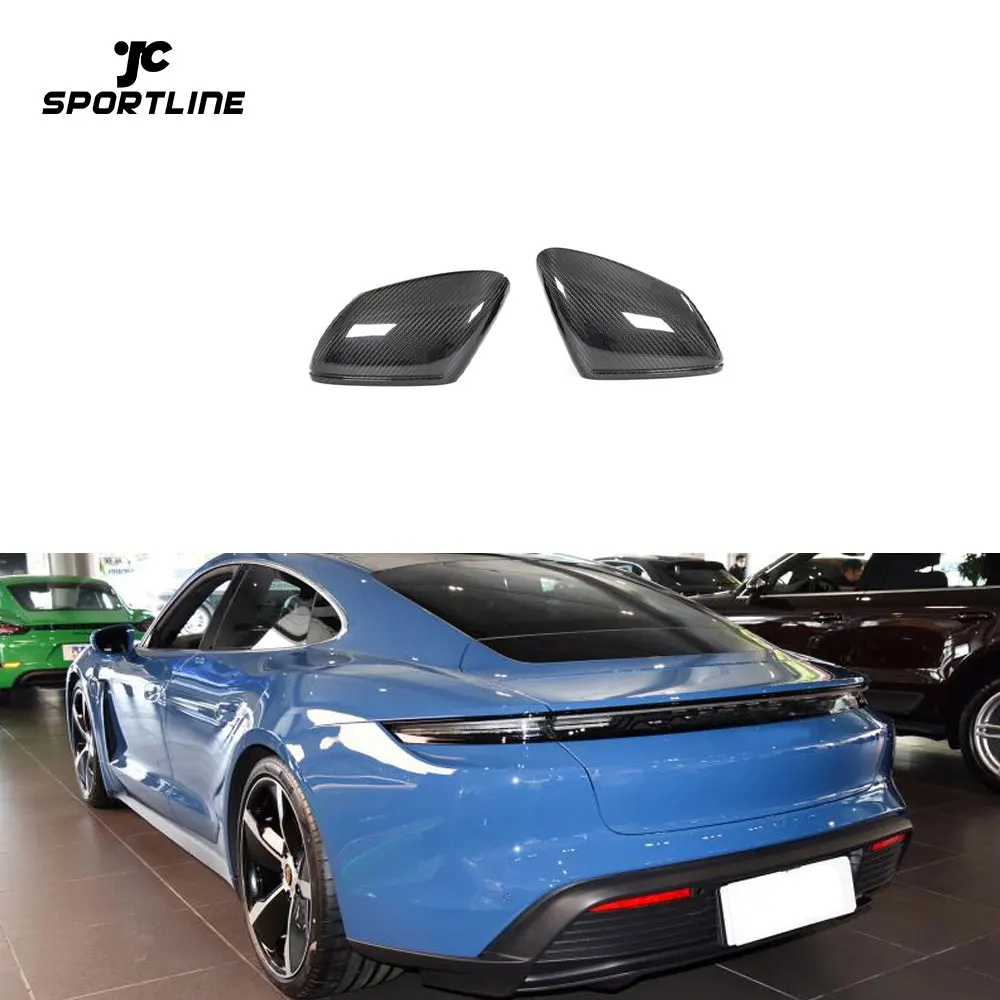 Replacement Dry Carbon Mirror Covers for Porsche Taycan 9J1 Turbo S Sedan 2019-2021 RHD