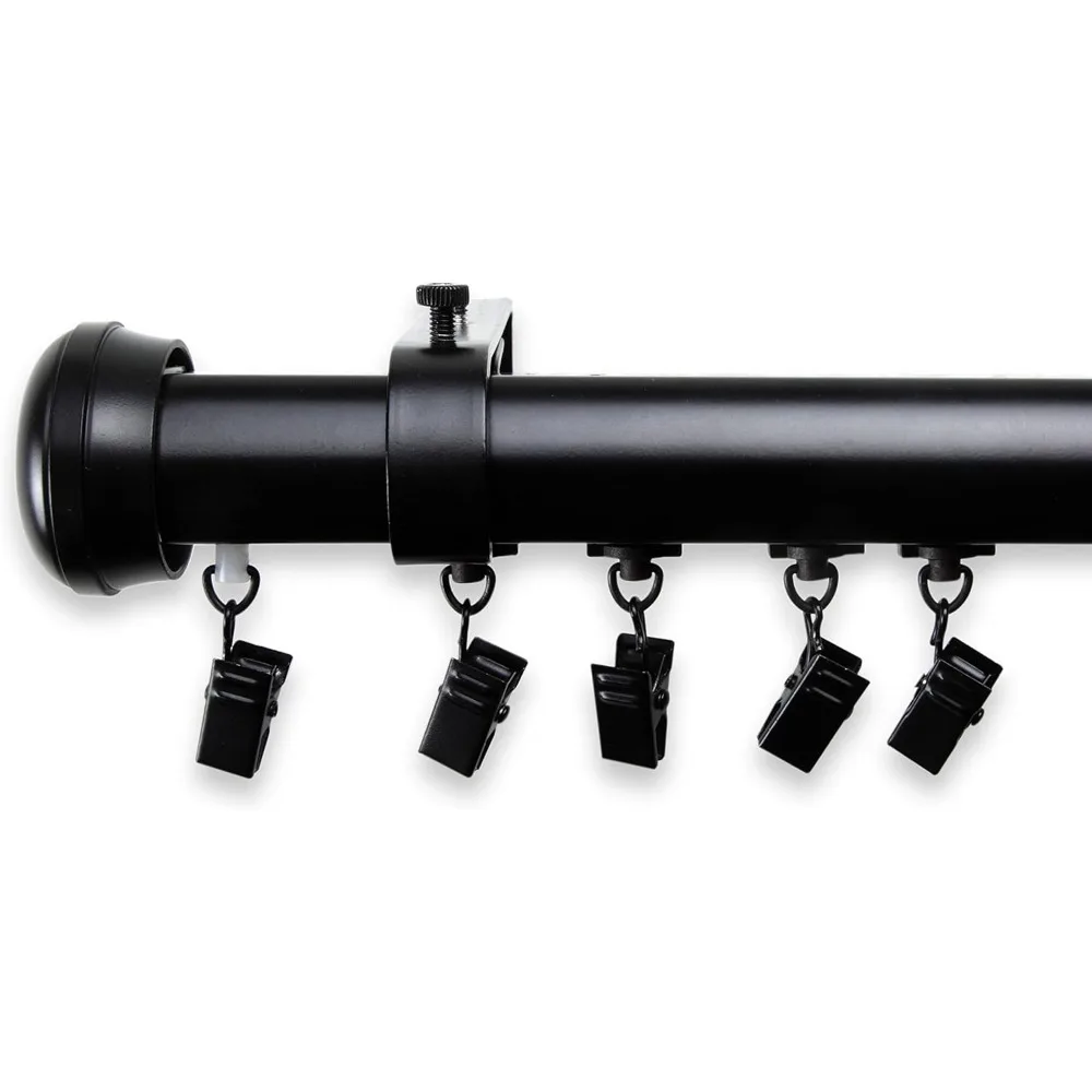 قضيب ستارة ترافيرس لاسلكي من خليط معدني، 48-86 بوصة، لمسة نهائية سوداء #2