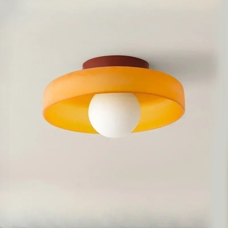 

French Vintage Glass Ceiling Light Japanese Entry Vestibule Cloakroom Ceiling Light Medieval Times Corridor Indoor Lighting FYCL