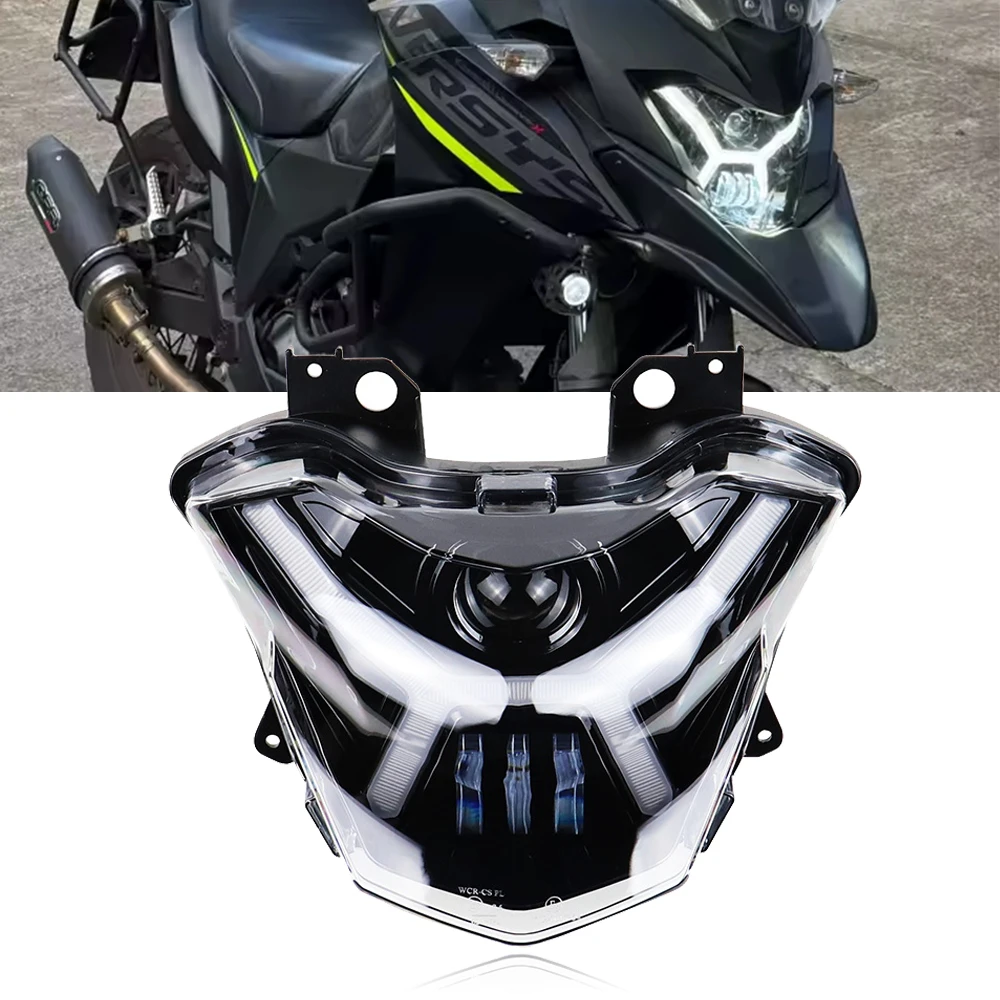 Motorcycle Projector Headlight LED Light High/Low Beam DRL for Kawasaki Z650 Versys-X300 KLE300 2017-2021
