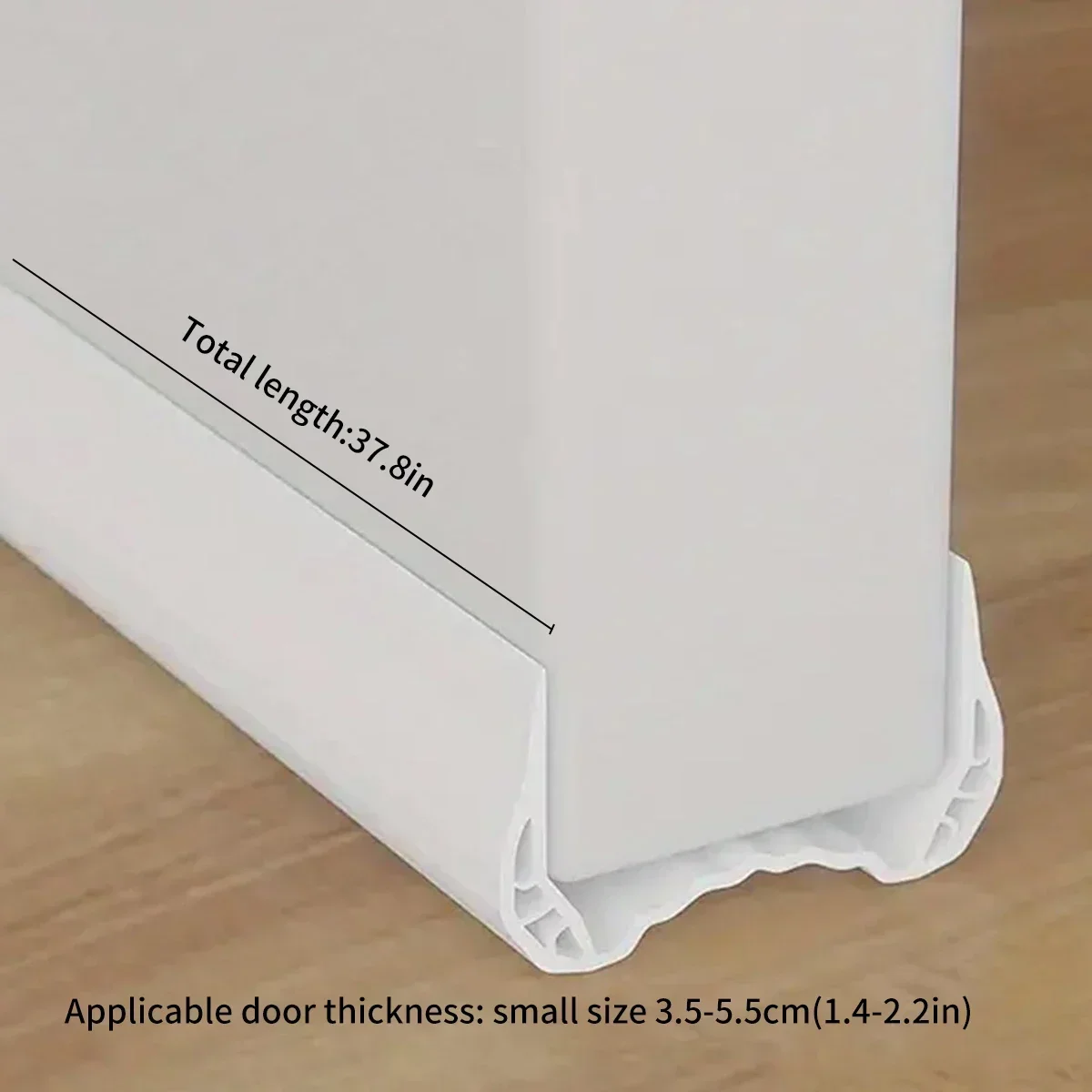 New U-Shape PVC Door Draft Stopper, Soundproof Energy-Efficient Slide-On Seal Strip for Indoor Outdoor Door Weather Stripping