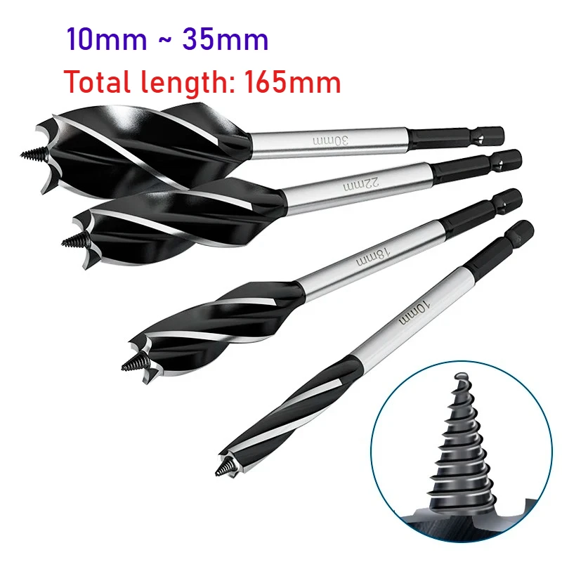 

1pcs Woodworking Twist Drill Bit Head Diameter 10~35mm for Door Lock Drawer Opening and Reaming Drill Hole Hexagon Handle