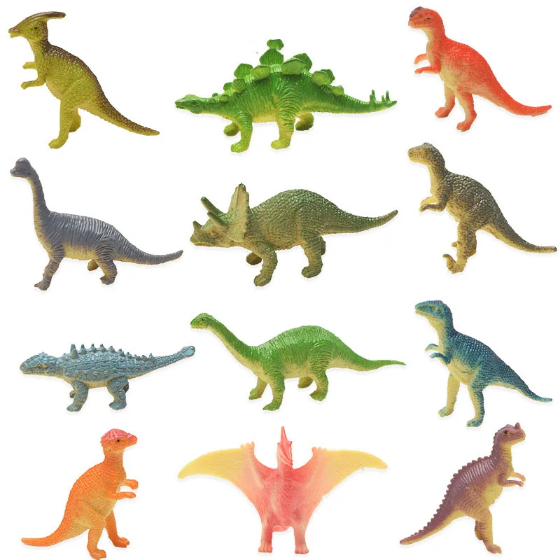 6Pcs New Children's Novelty Toy Mini Creative Dinosaur Model Ornaments Plastic Dinosaur Figures Kids Cognitive Toys Decoration