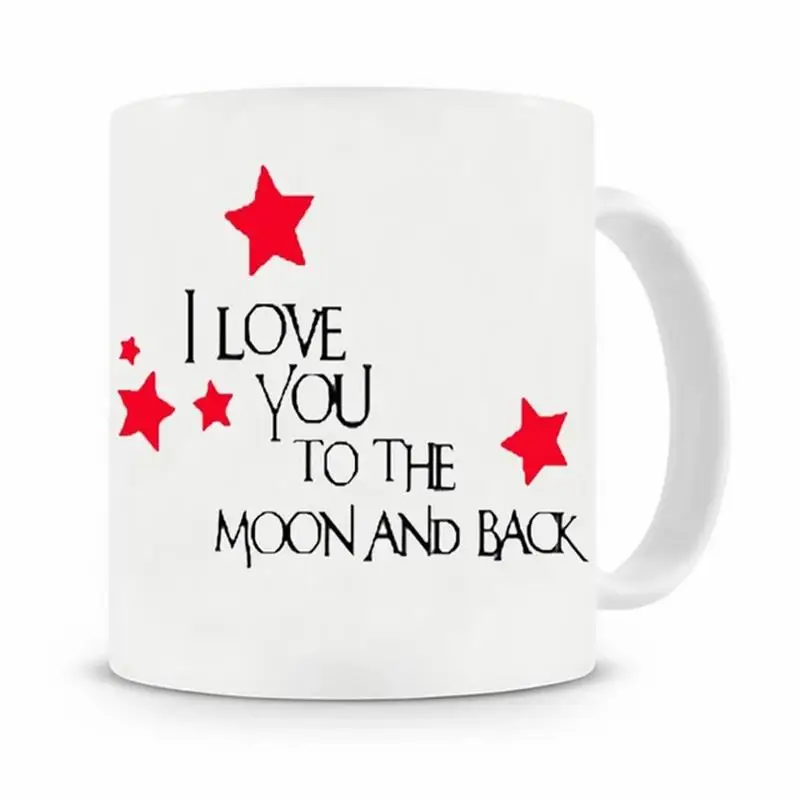 Te amo a la Luna y a la espalda Tazas de esposa, tazas de marido, parejas, regalos de San Valentín, novio, novia Drinkware