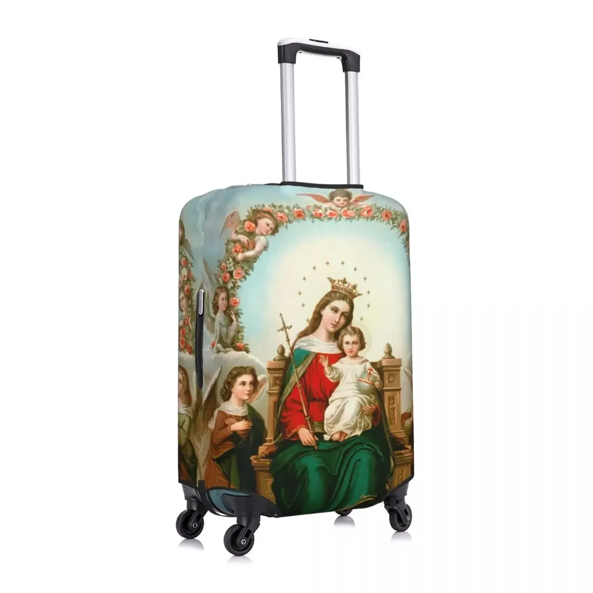 Custom Virgin Mary Luggage Cover Funny Catholic Christian Suitcase Protector Covers Suit For 18-32 inch