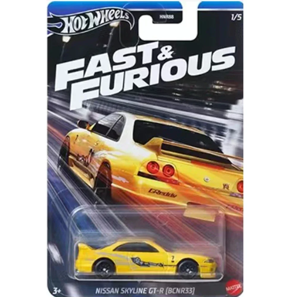 Hot Wheels Cars Fast & Furious HNR88 NISSAN SKYLINE GT-R PORSCHE 911 GT3 RS Diecast Vehicle Model Cars Toys Boys Gift