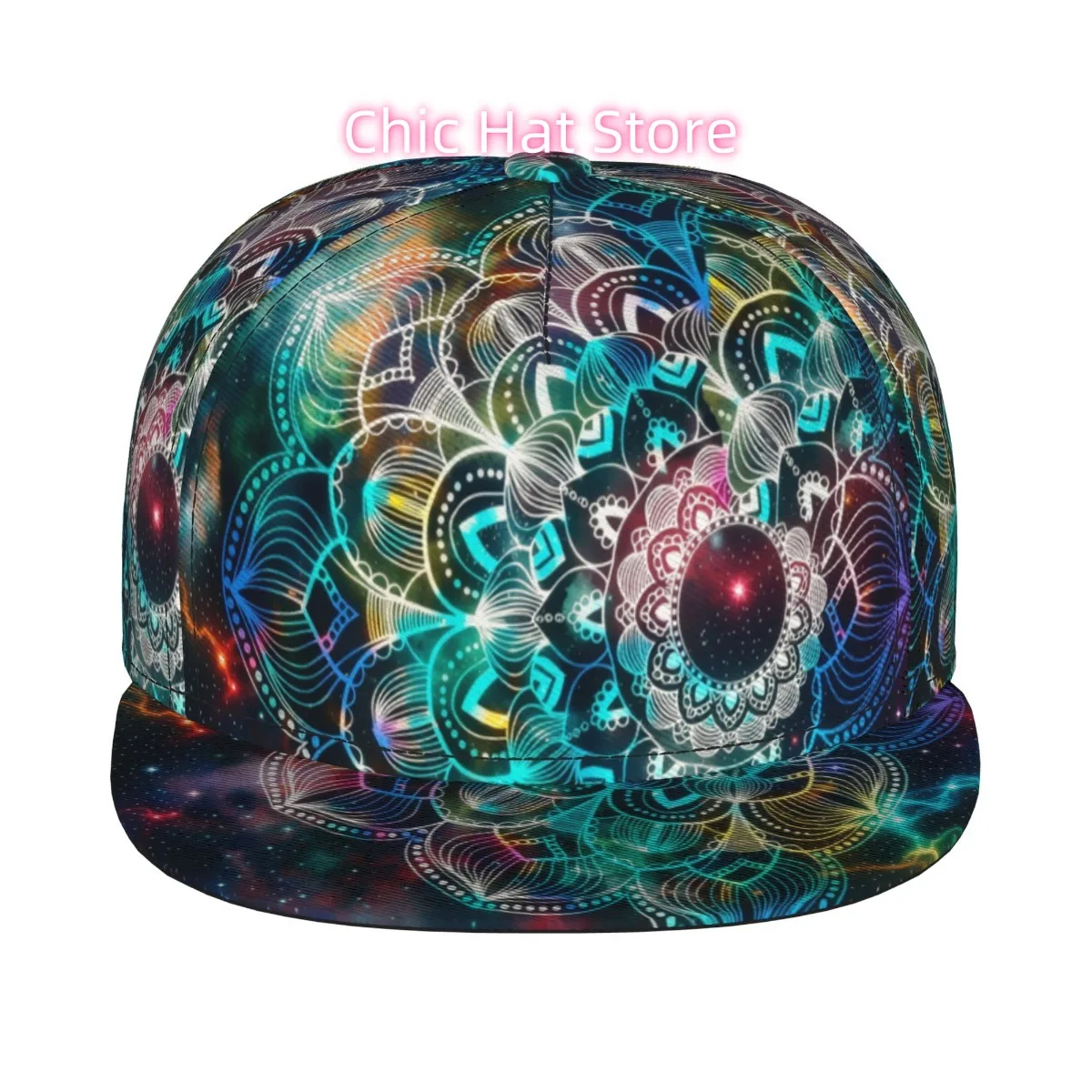 Mandala kaleidoscope pattern Snapback Hat - Adjustable Baseball Cap with All-Over Positioning Technology, Breathable Li