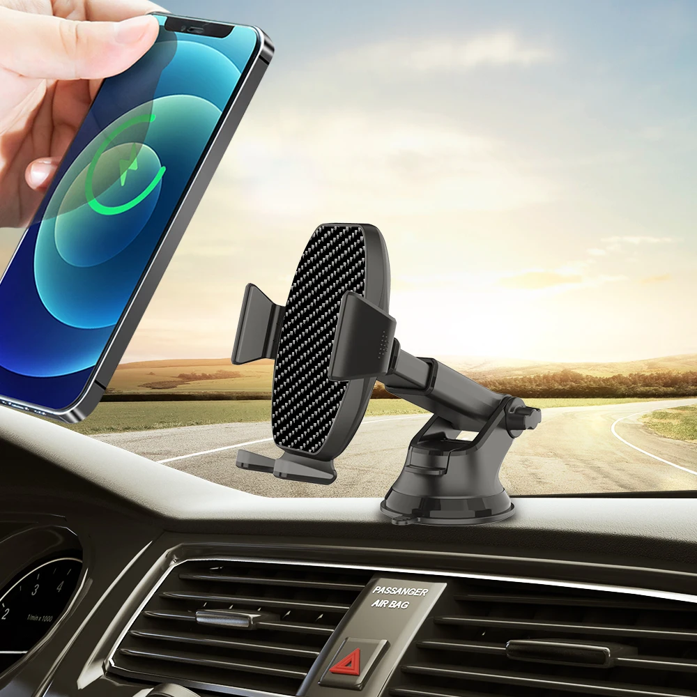 

KF1069 Car Air Vent Suction Cup Phone Holder Mobile Phone Holder For All Smartphones Adjustable Telescopic Phone Holder
