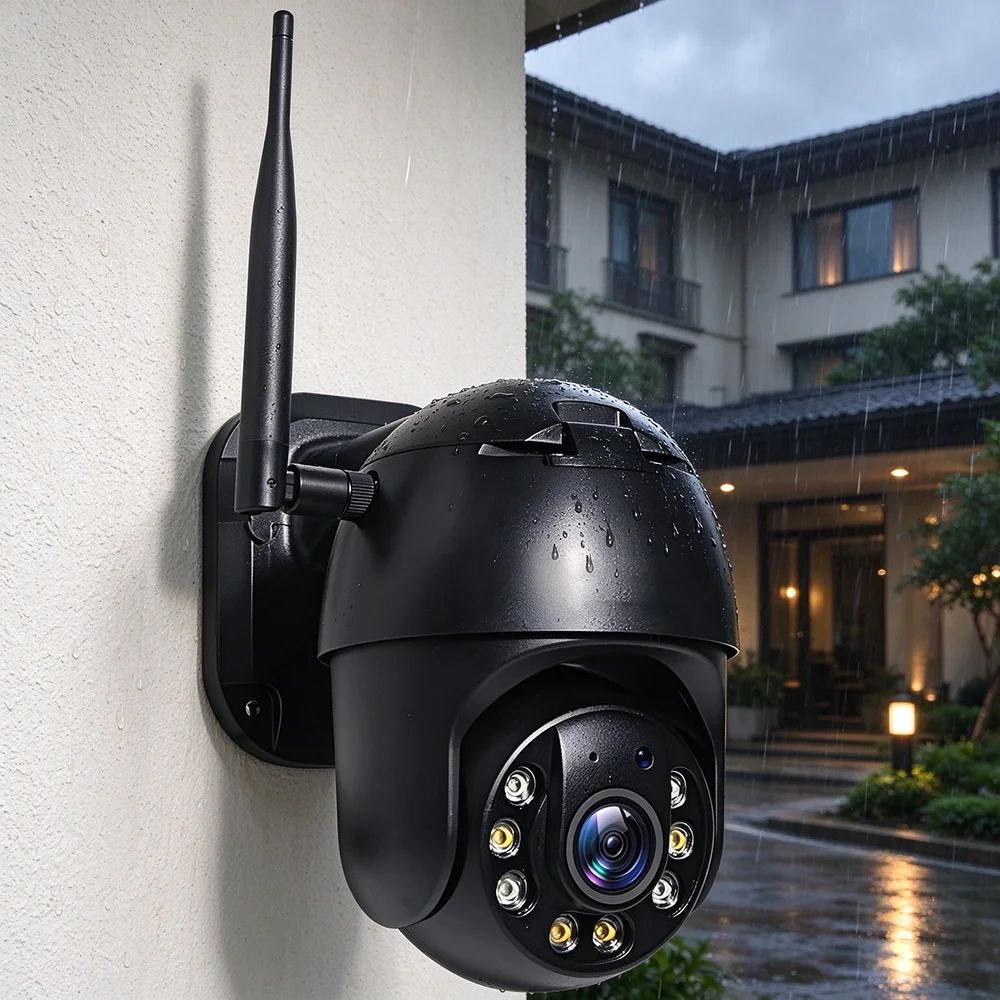 FHD 1080P Outdoor WiFi PTZ IP Camera Wireless AI Humanoid Auto Tracking Smart Security Camera Color Night Vision 2-Way Audio