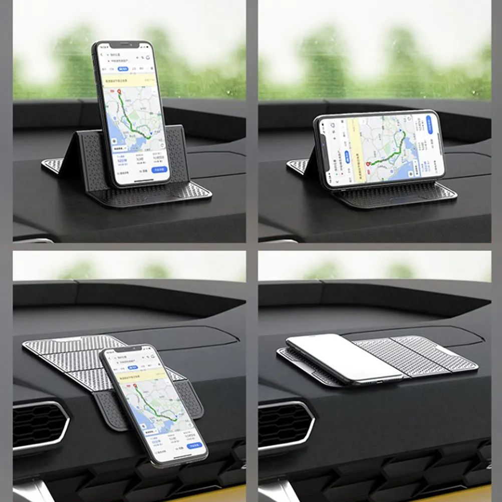 

2Pcs Car Dashboard Silicone Antiskid Mat Foldable Non-Slip Pad Phone Holder Glasses Keys Wallet Organizer Dashboard Pad