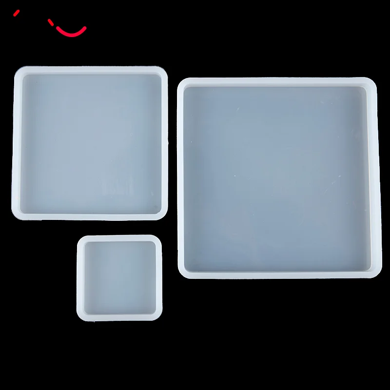 Transparent Fluid Arts Square Coaster Resin Casting Molds Silicone Epoxy Jewelry Pendant Agate Making Mould Tool DIY Accessory