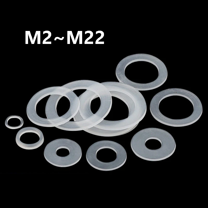 50~200Pcs Plastic Nylon Flat Washer M2 M3 M3.5 M4 M5 M5.8 M6 M8 M10 M12 M14 M15 M16 M18 M20 M22 Wear-Resistant Flat Washer