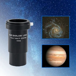 All Metal 5x Barlow Eyepiece Lens Astronomical Telescope Plosser 1.25 Inch /31.7mm Telephoto Eyepiece High Times