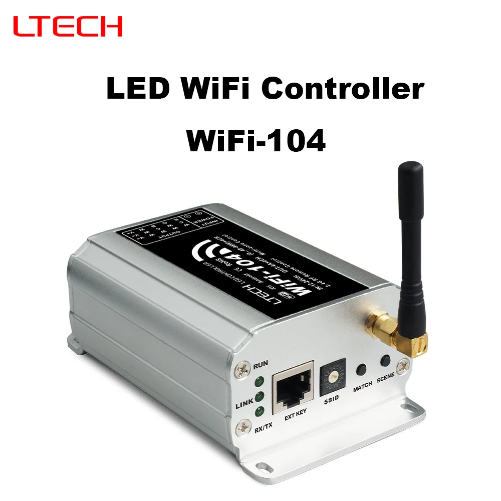 

Светодиодный контроллер Wi-Fi LTECH WiFi-104 DC12-24V 4A * 4CH Макс. 16A Одноцветный CCT RGB RGBW Управление 12 зонми