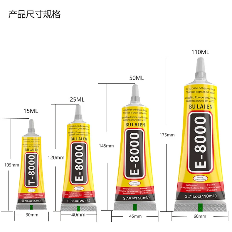 

1pcs 15/50/110ml B-7000 Glue E-8000 Adhesive Epoxy Resin Repair Cell Phone Touch Screen Liquid Glue Jewelry Craft Adhesive Glue