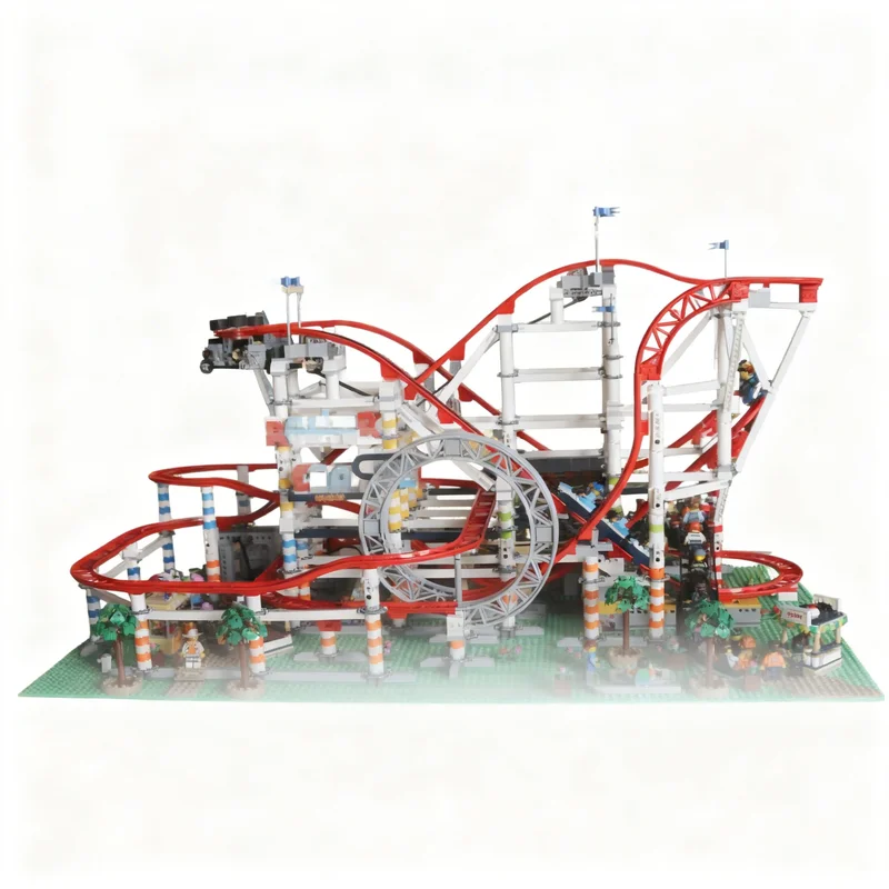 6711pcs MOC Dual Chain Roller Coaster Technical Expert Builder Model Building Blocks Construction Brick Kids Christmas Gift Toys