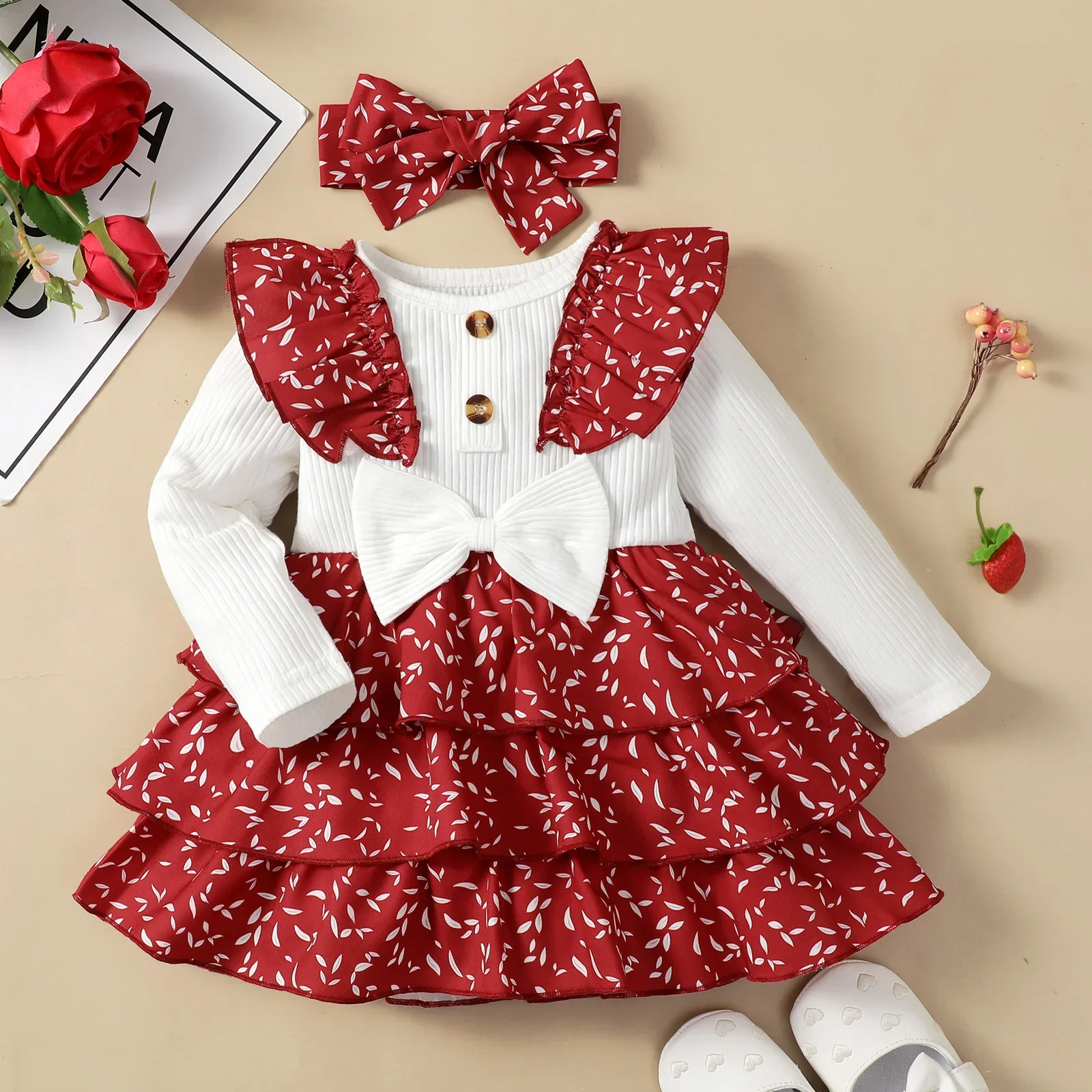 Summer Kids Newborn Baby Girl Plaid Bow T shirt+ Button Suspender Skirt Headband Outfits 2pcs Clothes Sets Toddler girl Outfit