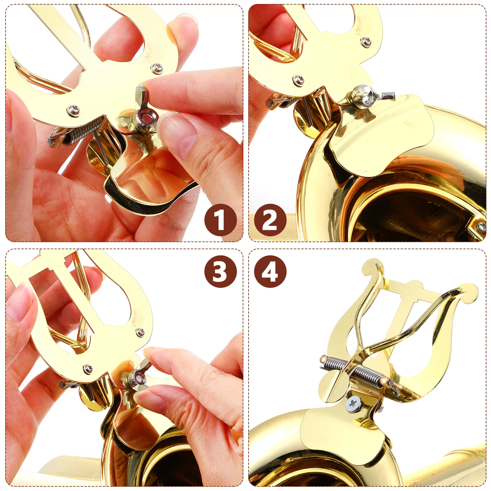 

Trombone Holder Golden Flip Folder for Marching Band Lyre Durable Alloy Sheet Stand Book Trumpet Accessories Music Flip Folder